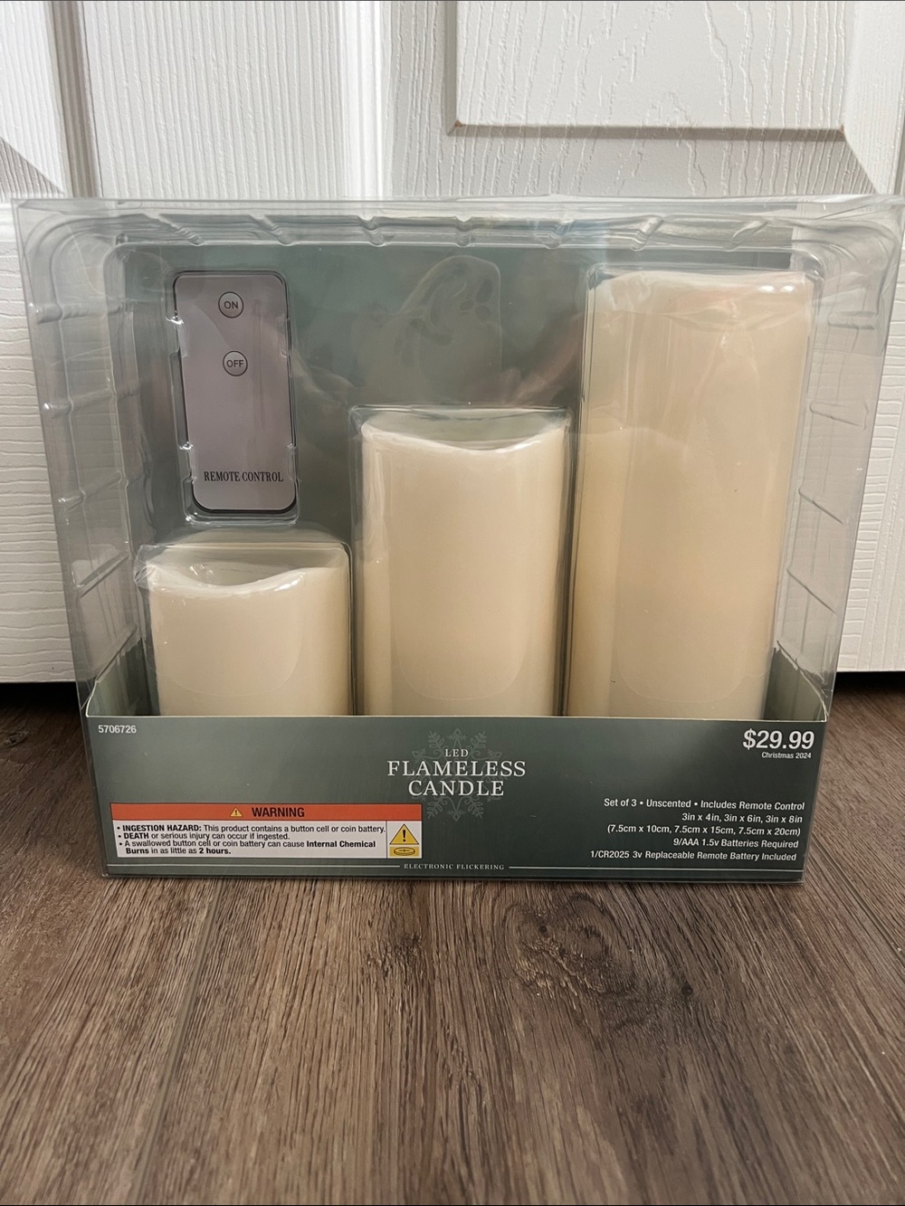 Source Unknown Cream Flameless LED Candle Set with Remote